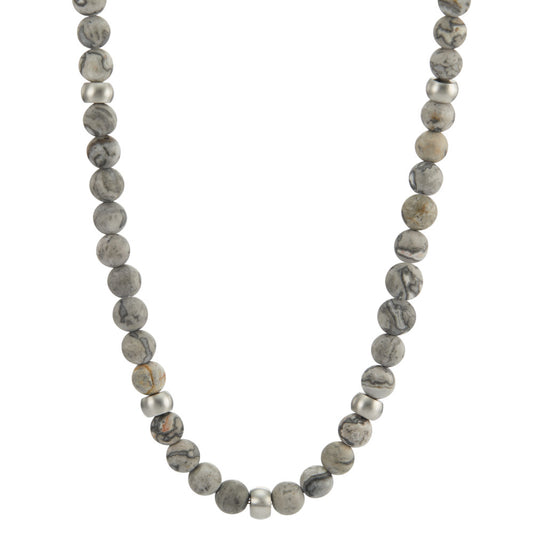 Halskette ERA aus natürlichen Jaspis-Perlen, Ø6.5 mm