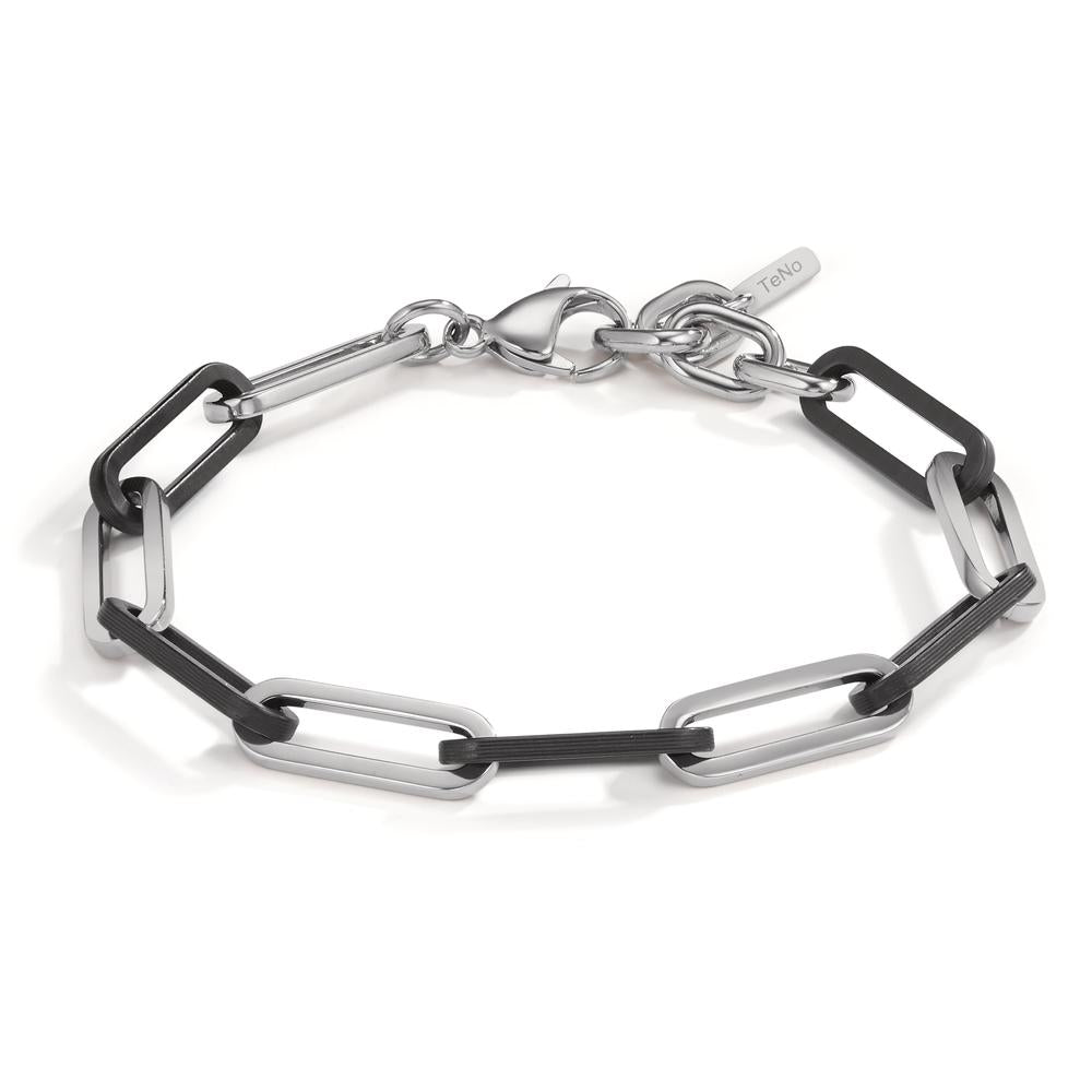 Armband Soho Silver aus Edelstahl mit Carbon, verstellbar bis