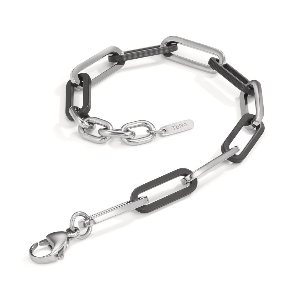 Armband Soho Silver aus Edelstahl mit Carbon, verstellbar bis