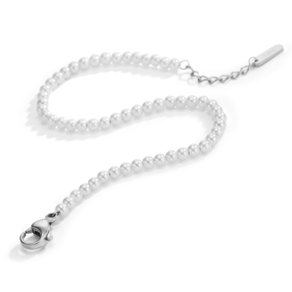 Bracciale Acciaio inossidabile Perla di conchiglia 17.5-19.5 cm Ø3 mm