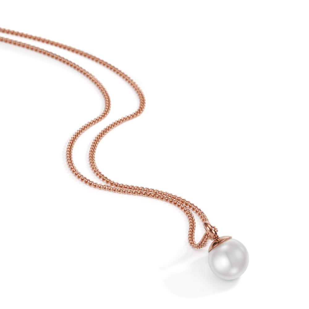 Pearl Drop Anhänger Arya, Edelstahl-Rosé mit Muschelperle Ø9mm