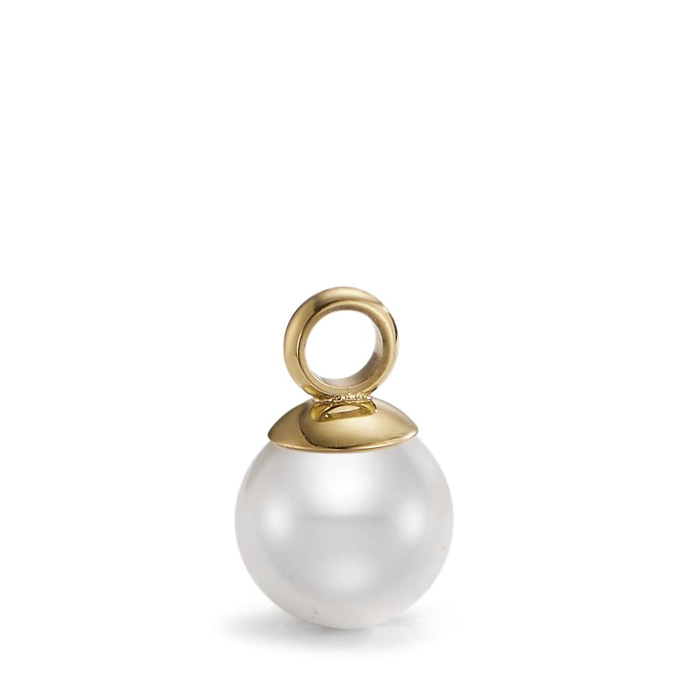 Pearl Drop Anhänger Arya, Edelstahl-Gold IP mit Muschelperle Ø9mm