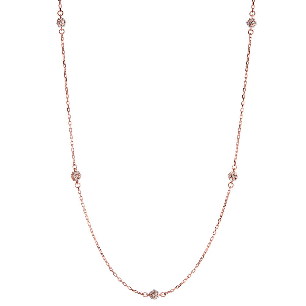 Necklace 14k Red Gold Zirconia 35 Stones 42-45 cm