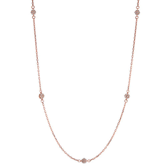 Necklace 14k Red Gold Zirconia 35 Stones 42-45 cm