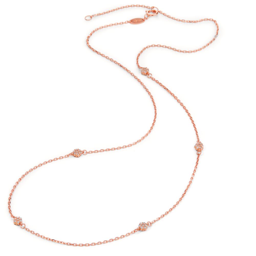 Necklace 14k Red Gold Zirconia 35 Stones 42-45 cm