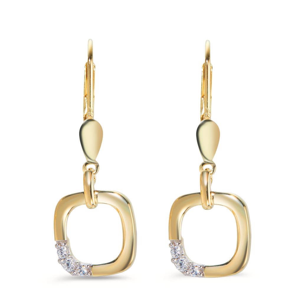 Pendientes Oro amarillo de 585/14 kt. Circonita 6 piedras