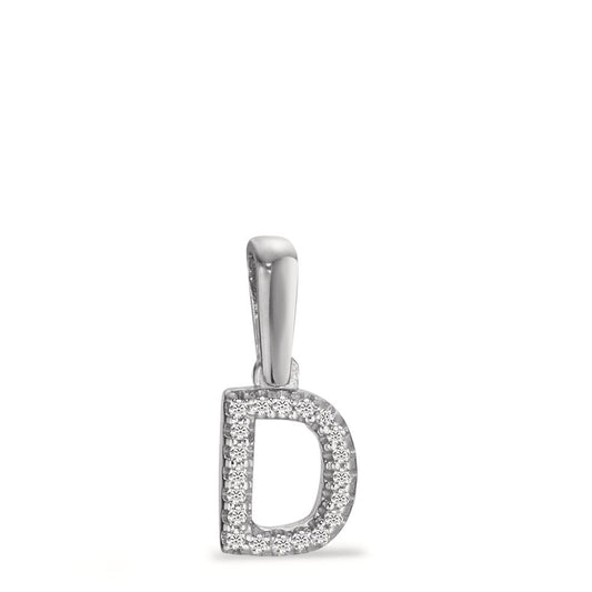 Anhänger 585/14 K Weissgold Diamant 0.03 ct, w-si Buchstabe