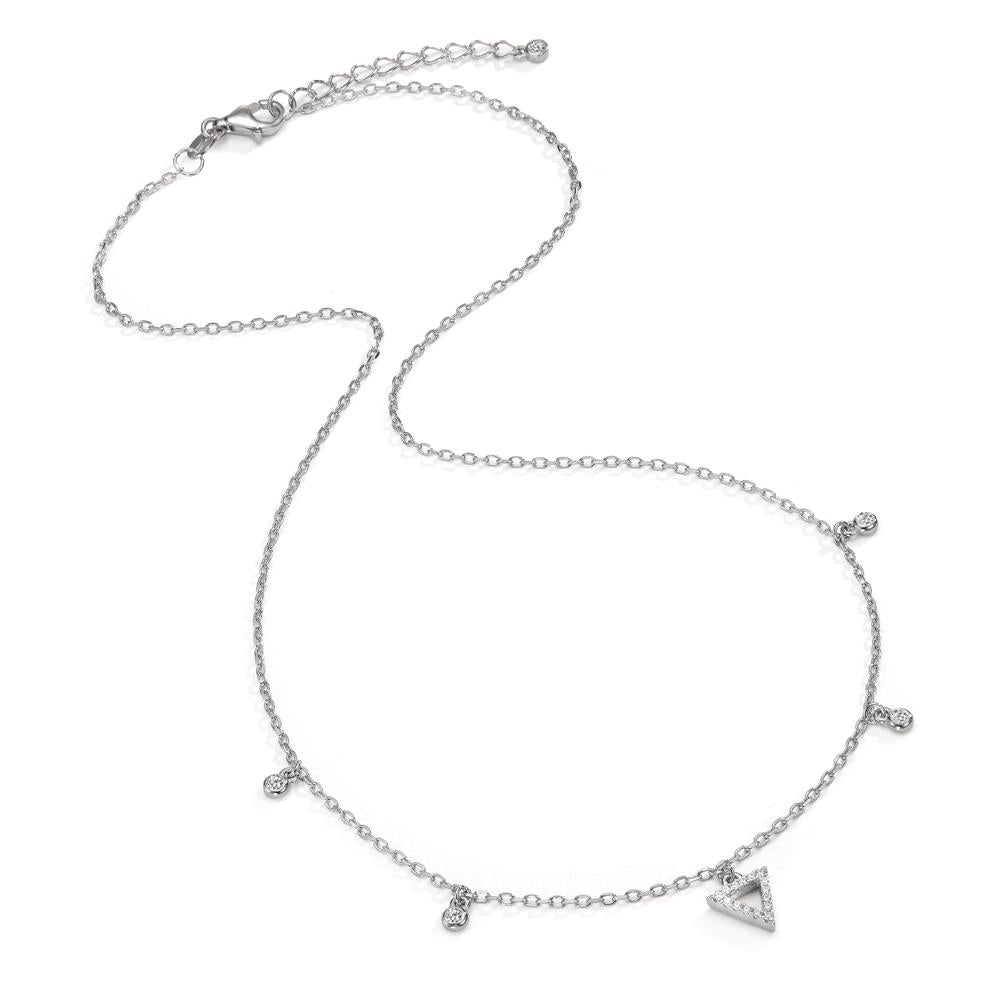 Necklace Silver Zirconia Rhodium plated 42-45 cm