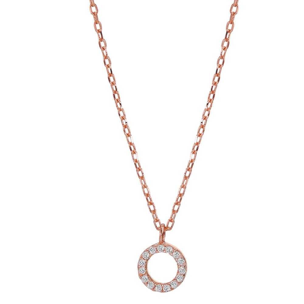 Collier Silber Zirkonia rosé vergoldet verstellbar Ø6.5 mm