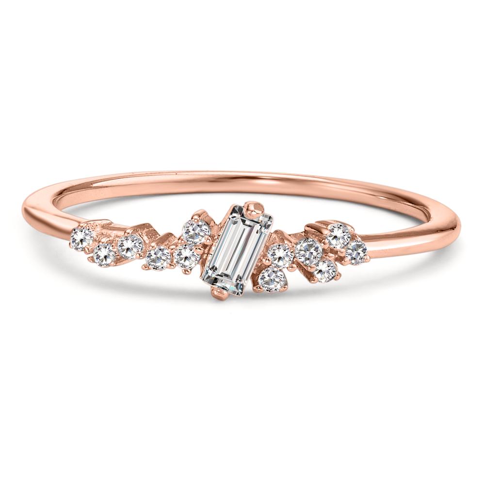 Fingerring Silber Zirkonia 13 Steine rosé vergoldet