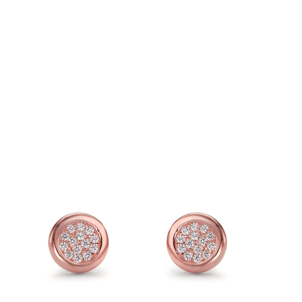 Ohrstecker Silber Zirkonia rosé vergoldet Ø6.5 mm