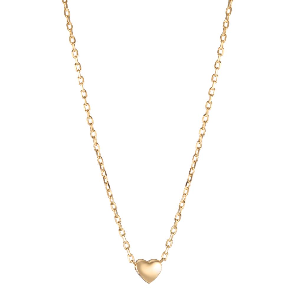 Necklace Silver Yellow Gold plated Heart 40-45 cm