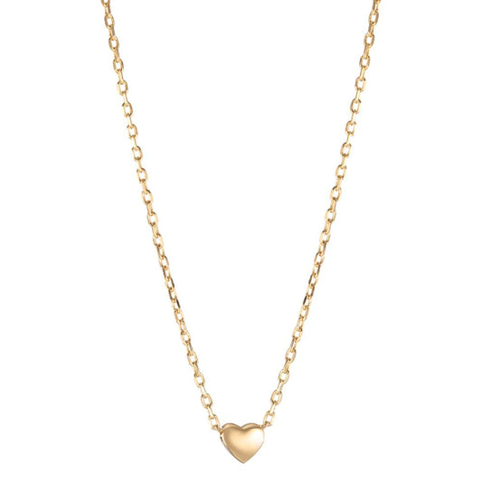 Necklace Silver Yellow Gold plated Heart 40-45 cm