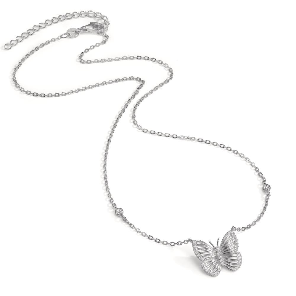 Collana Argento Zirconia rodiato Farfalla 40-45 cm Ø15 mm