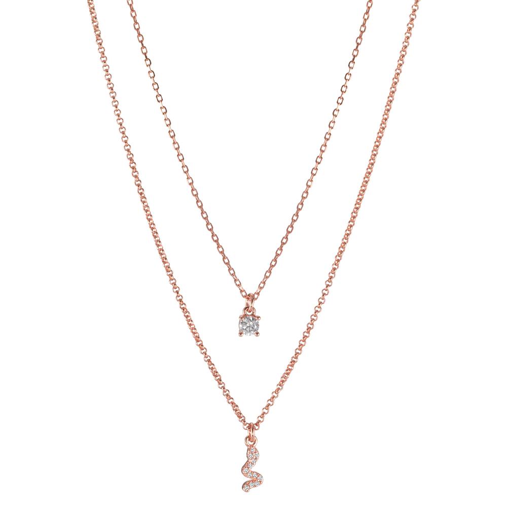 Collier Silber Zirkonia 13 Steine rosé vergoldet Schlange verstellbar