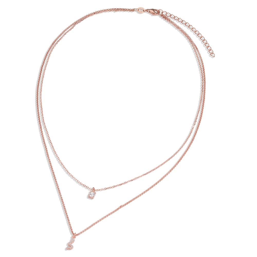 Collier Silber Zirkonia 13 Steine rosé vergoldet Schlange verstellbar