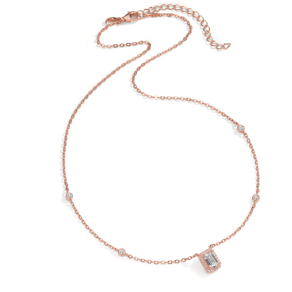 Collier Argent Zircone rosé Plaqué or 40-45 cm