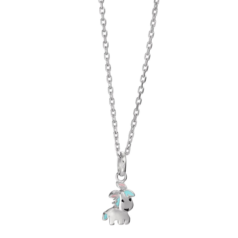 Chaînette avec pendentif Argent Rhodié Poney 36-38 cm