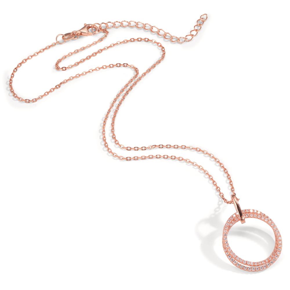 Collier Silber Zirkonia rosé vergoldet verstellbar Ø20 mm