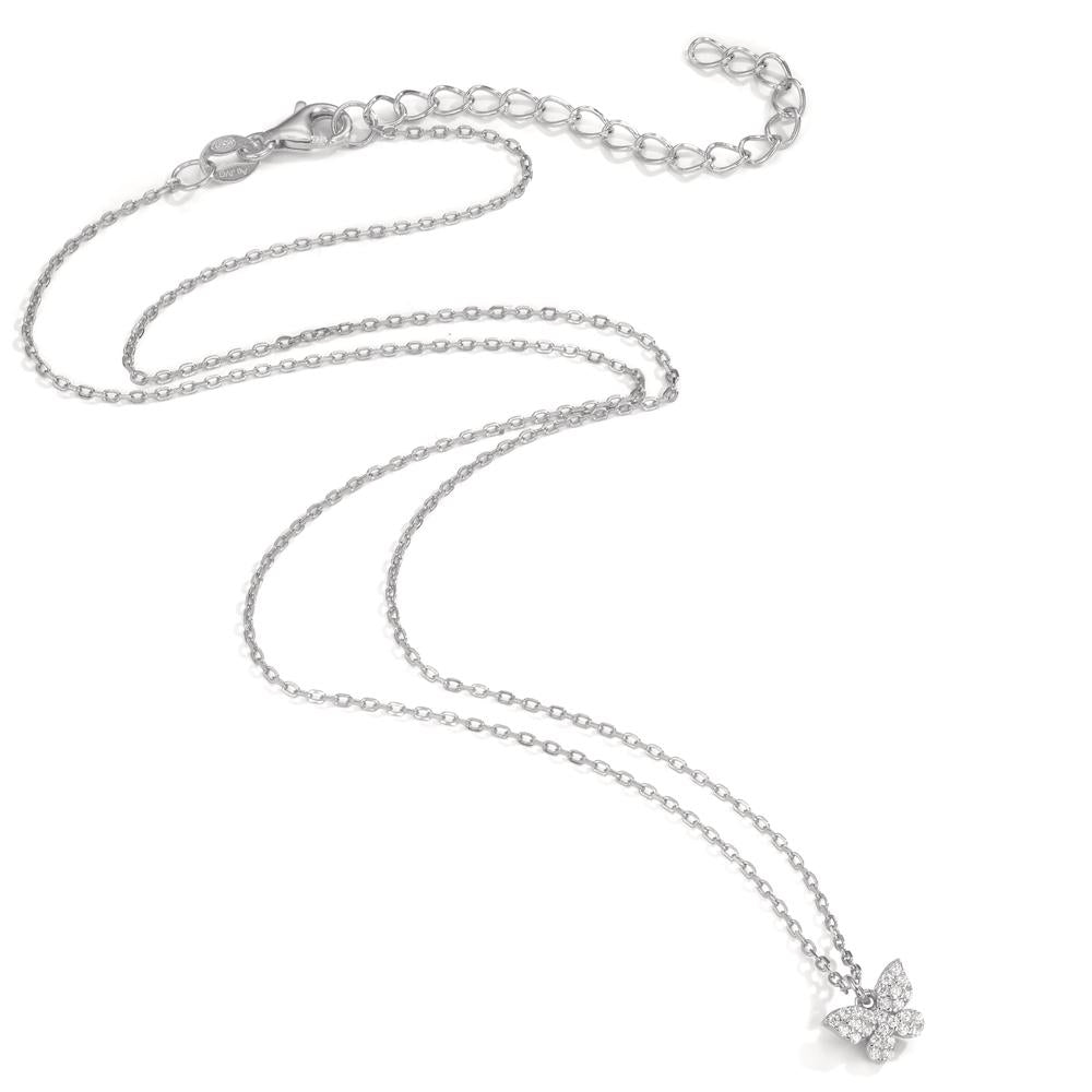 Collier Argent Rhodié Papillon 40-45 cm Ø7.5 mm