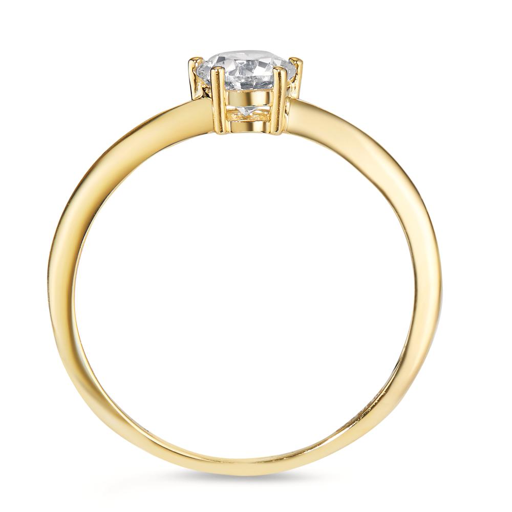 Solitaire ring 9k Yellow Gold Zirconia Ø5.5 mm