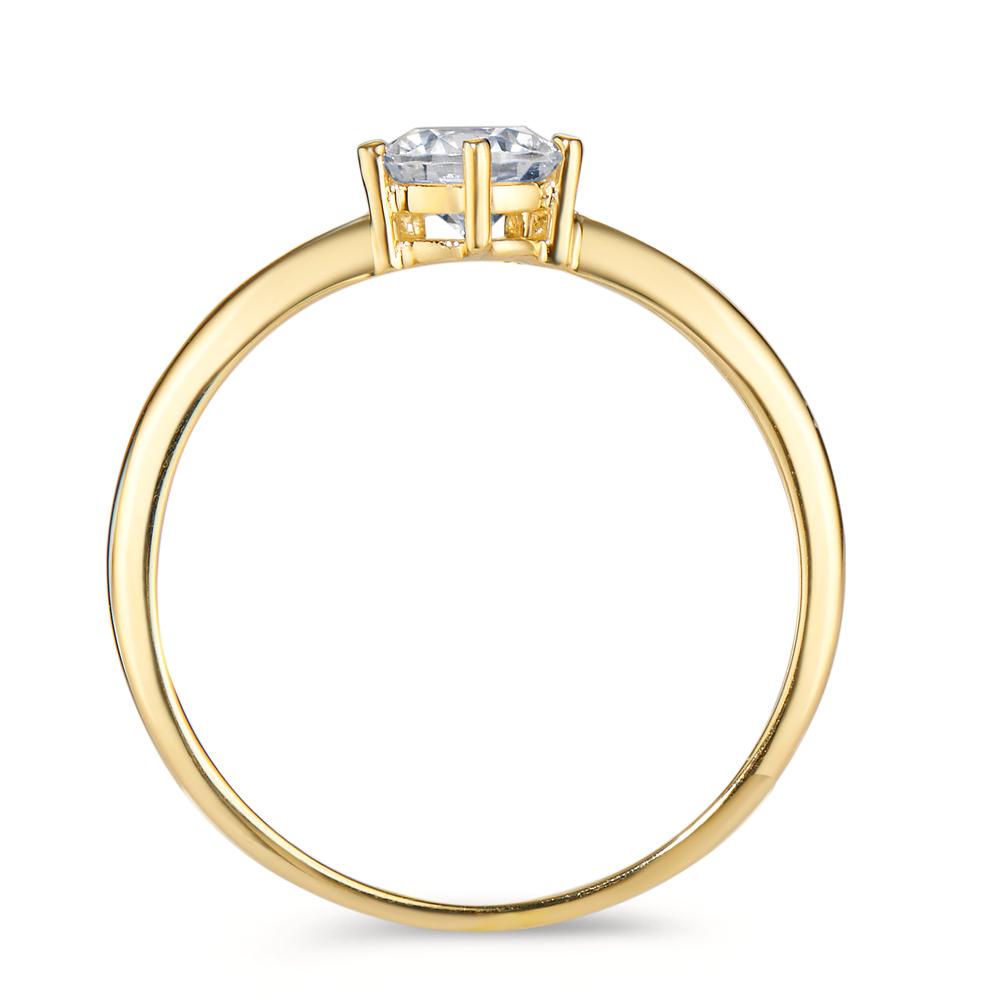 Solitaire ring 18k Yellow Gold Zirconia Ø5.5 mm