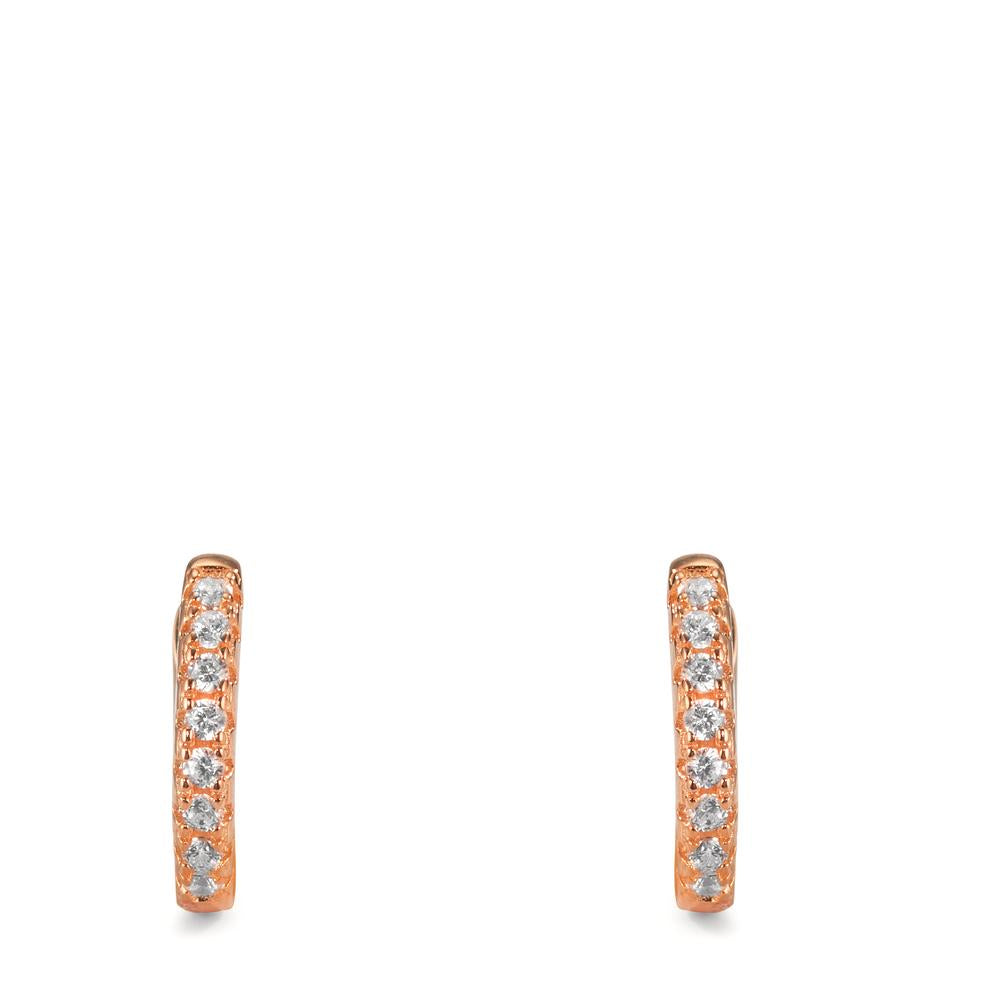 Hinged hoop Silver Zirconia 16 Stones Rose Gold plated