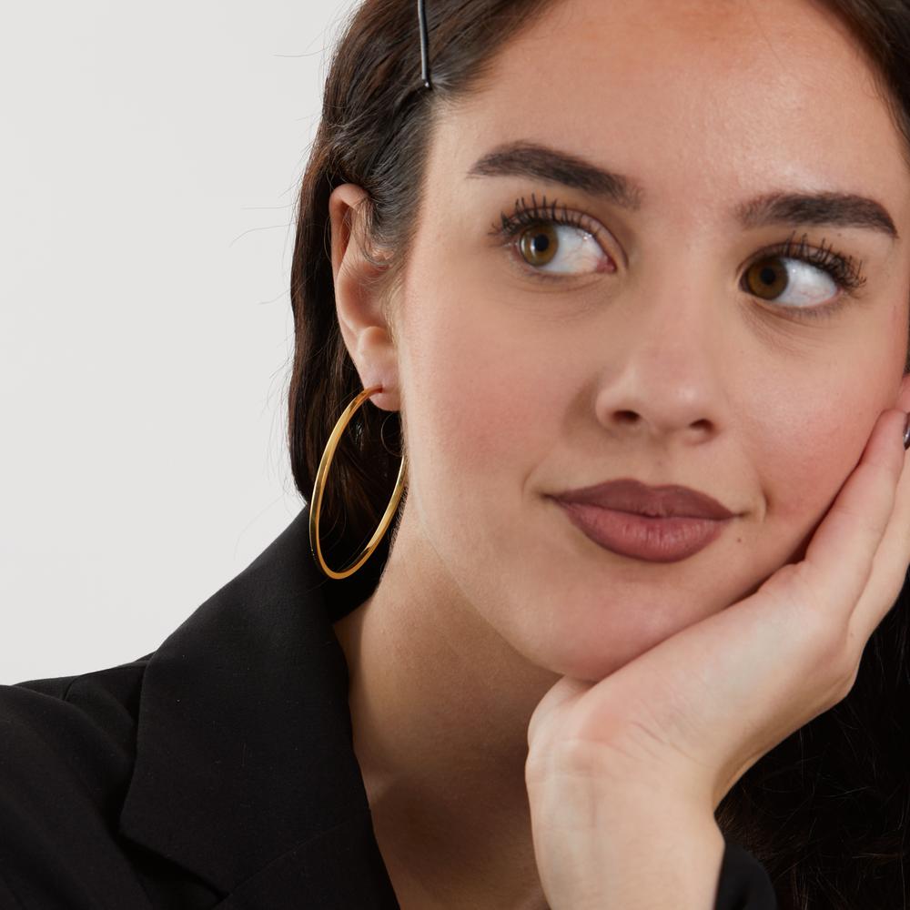 Hoop earrings Silver Yellow Gold plated