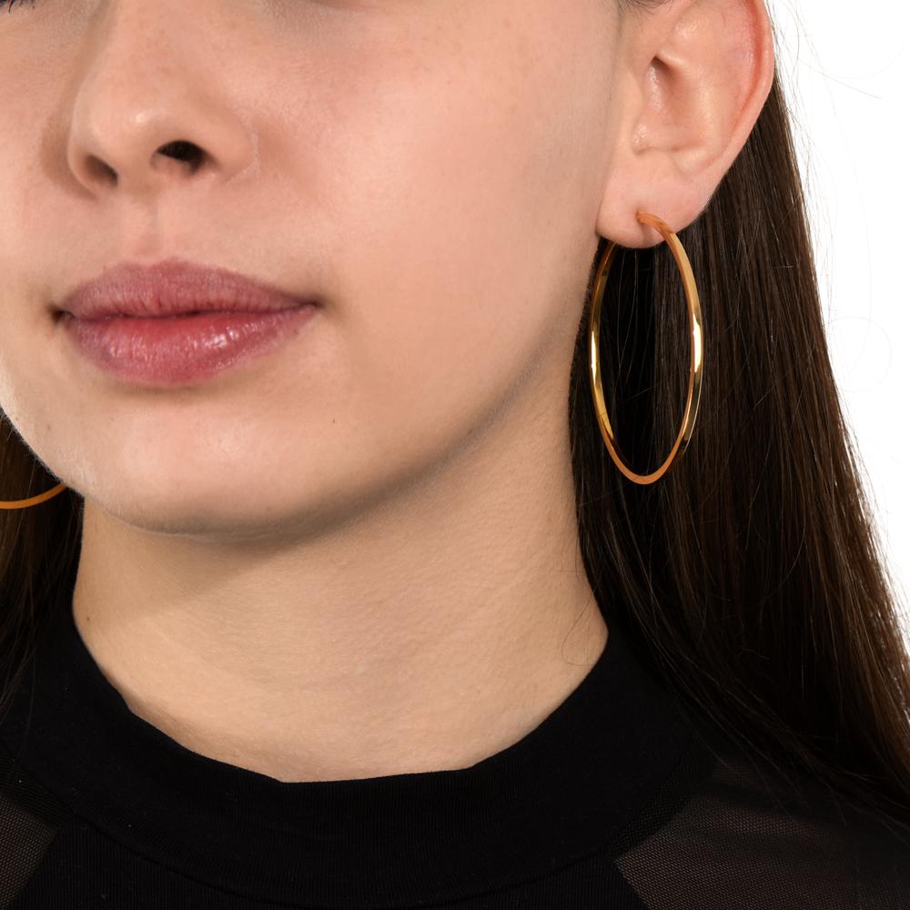 Hoop earrings Silver Yellow Gold plated