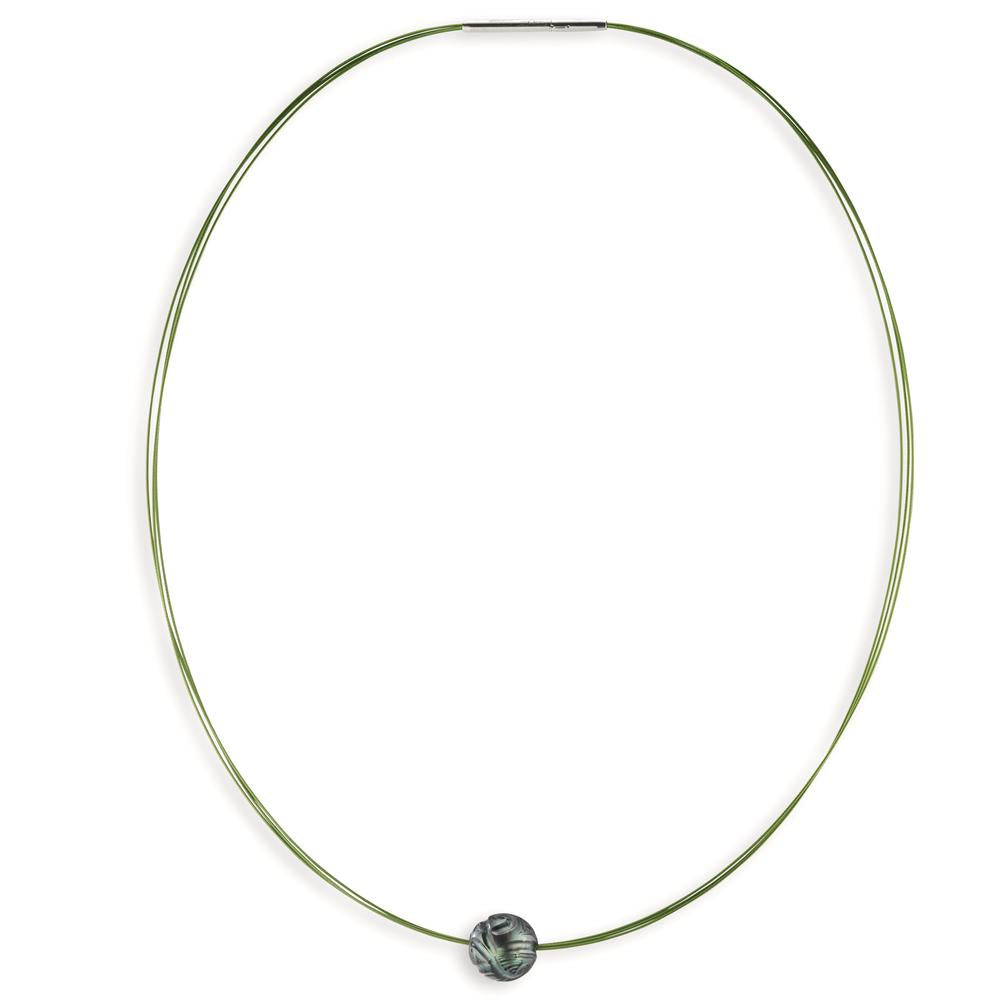 Necklace Stainless steel Green IP coated Tahitian pearl 42 cm