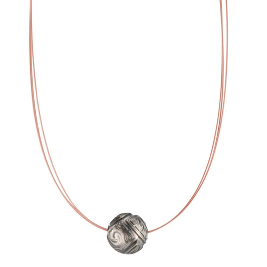 Necklace Stainless steel IP coated Tahitian pearl 42 cm