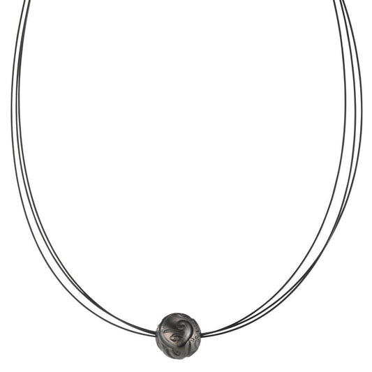 Necklace Stainless steel Black IP coated Tahitian pearl 42 cm