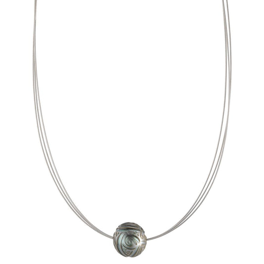 Necklace Stainless steel Tahitian pearl 42 cm