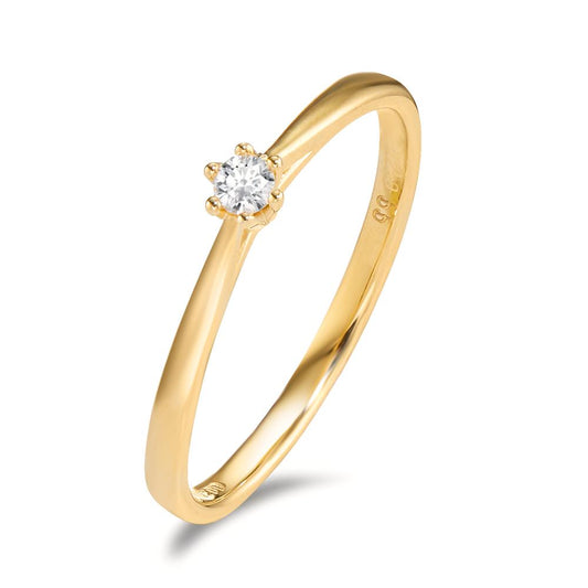 Anello solitario Oro giallo 750/18 carati Diamante 0.05 ct, w-si