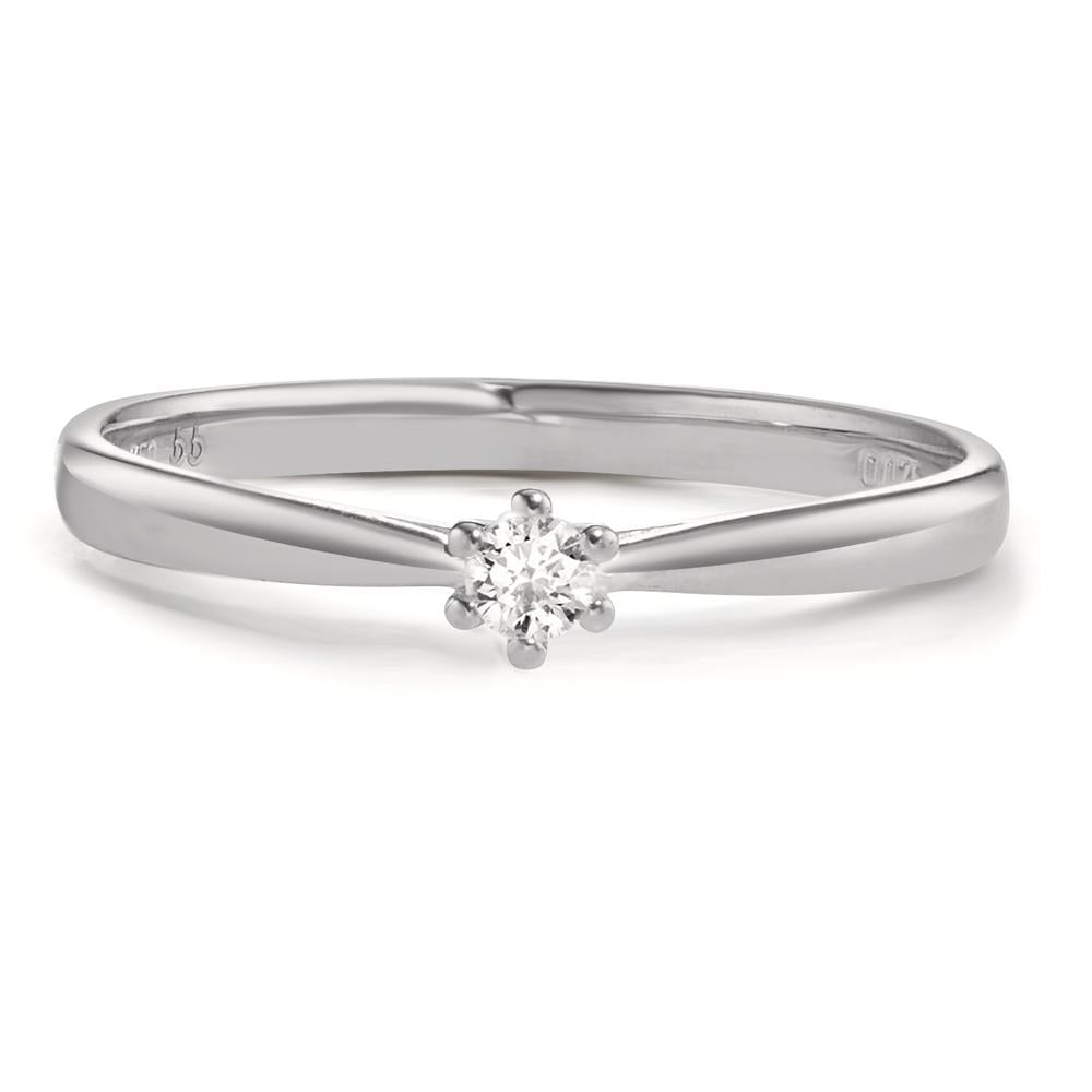 Solitär Ring 750/18 K Weissgold Diamant 0.075 ct, w-si