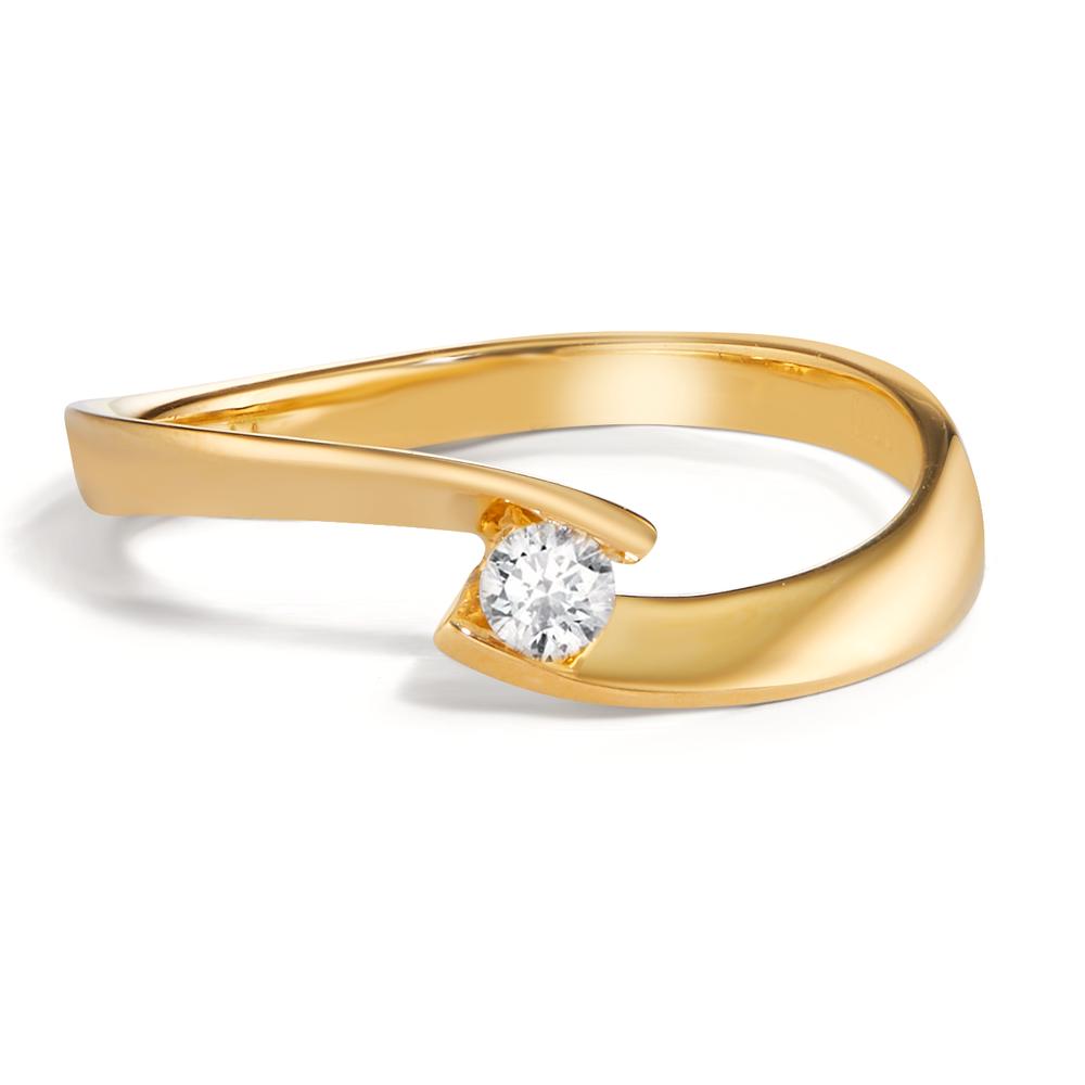 Fingerring 750/18 K Gelbgold Diamant 0.09 ct, w-si