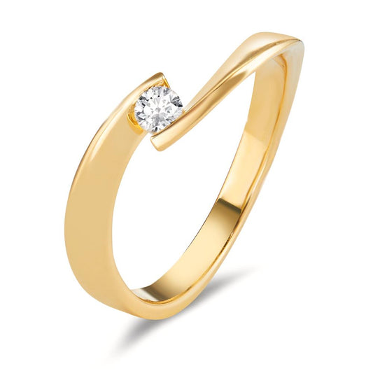 Fingerring 750/18 K Gelbgold Diamant 0.13 ct, w-si