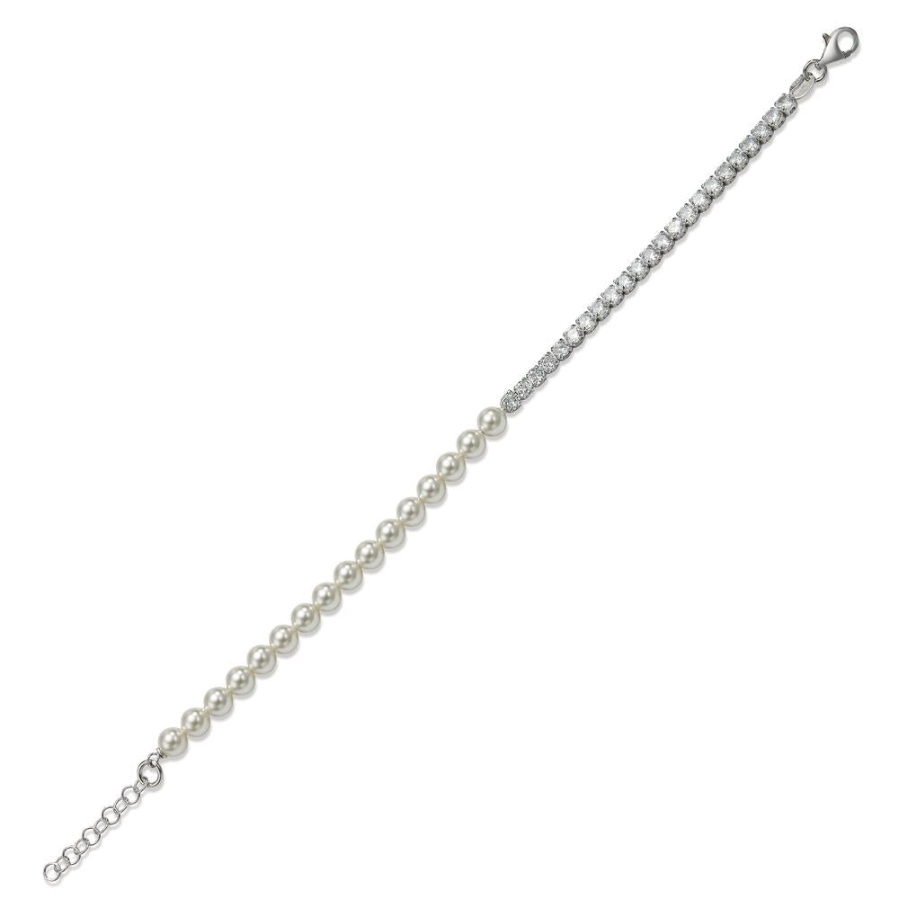 Armband Silber Zirkonia 23 Steine rhodiniert shining Pearls verstellbar