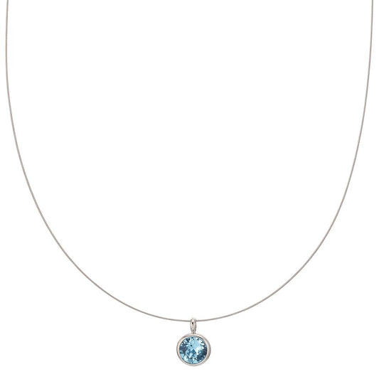 Necklace Bronze Zirconia Aqua 45 cm Ø8 mm