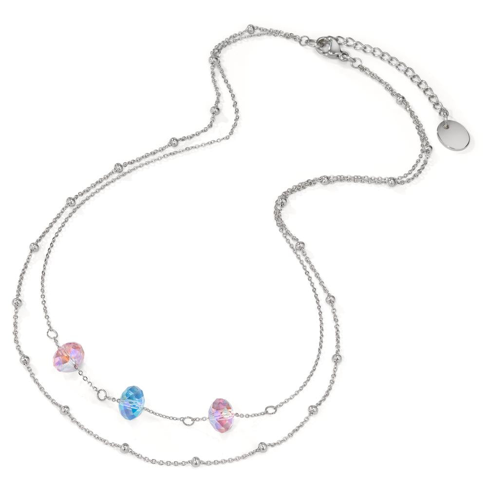 Necklace Stainless steel Zirconia 3 Stones 36-41 cm