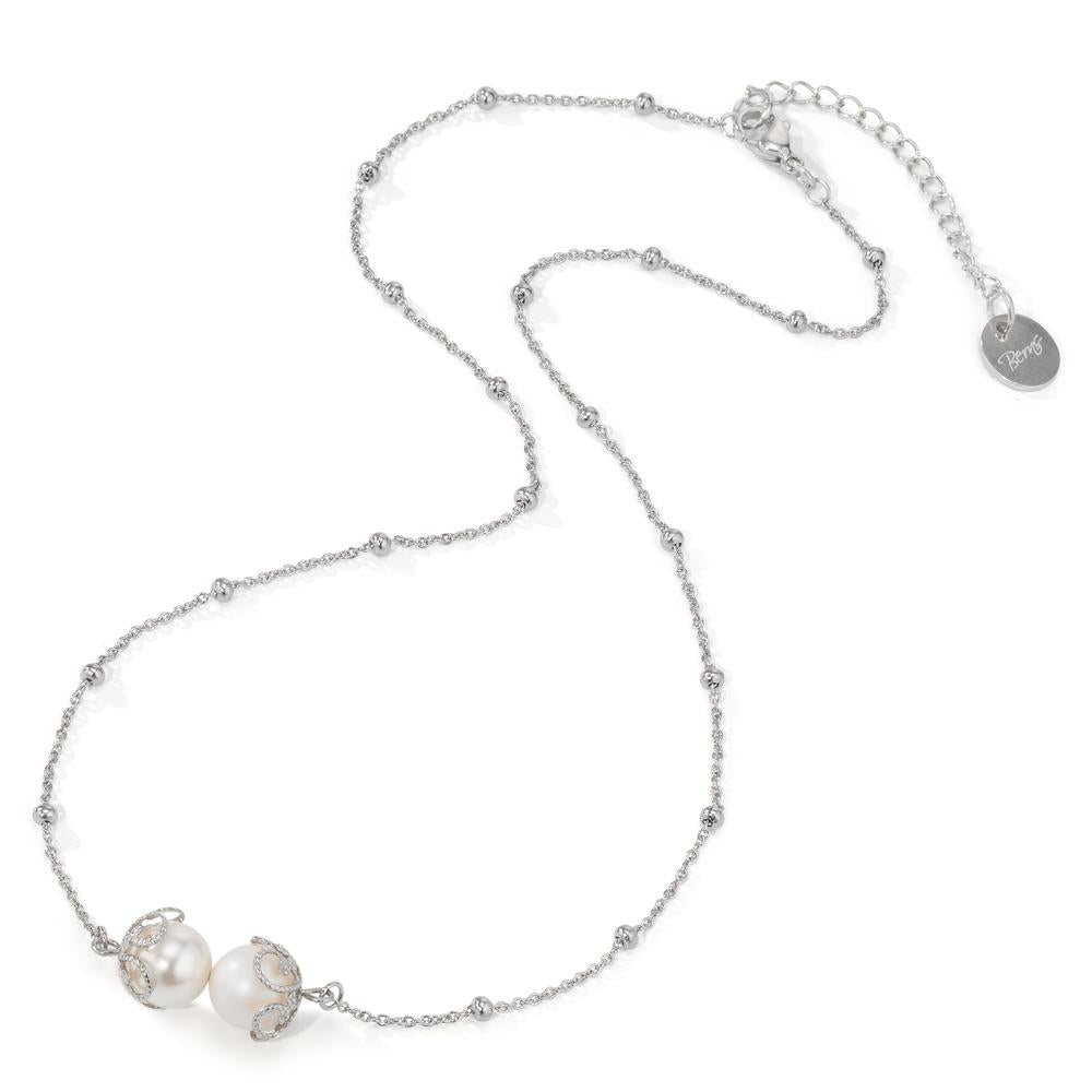 Necklace Stainless steel Shining pearls 39-44 cm