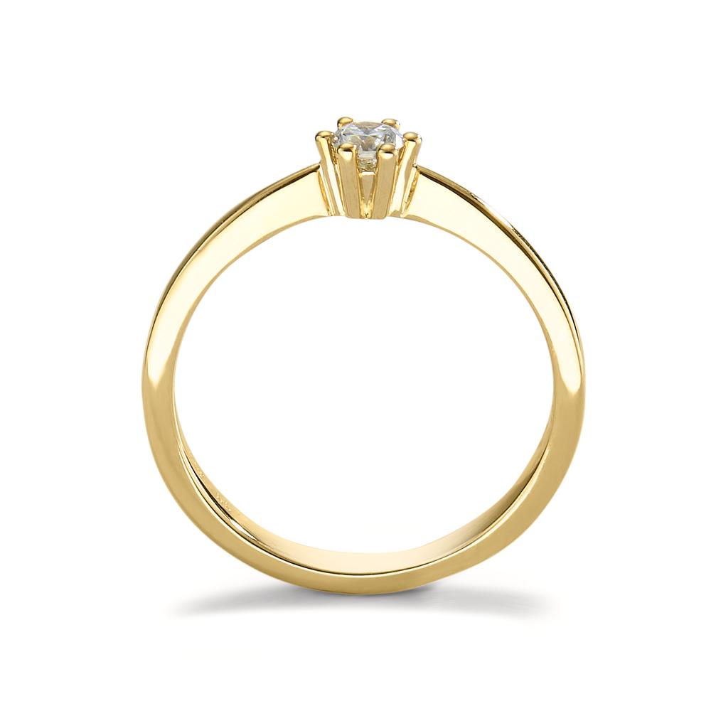 Anello solitario Oro giallo 750/18 carati Diamante 0.15 ct, w-si