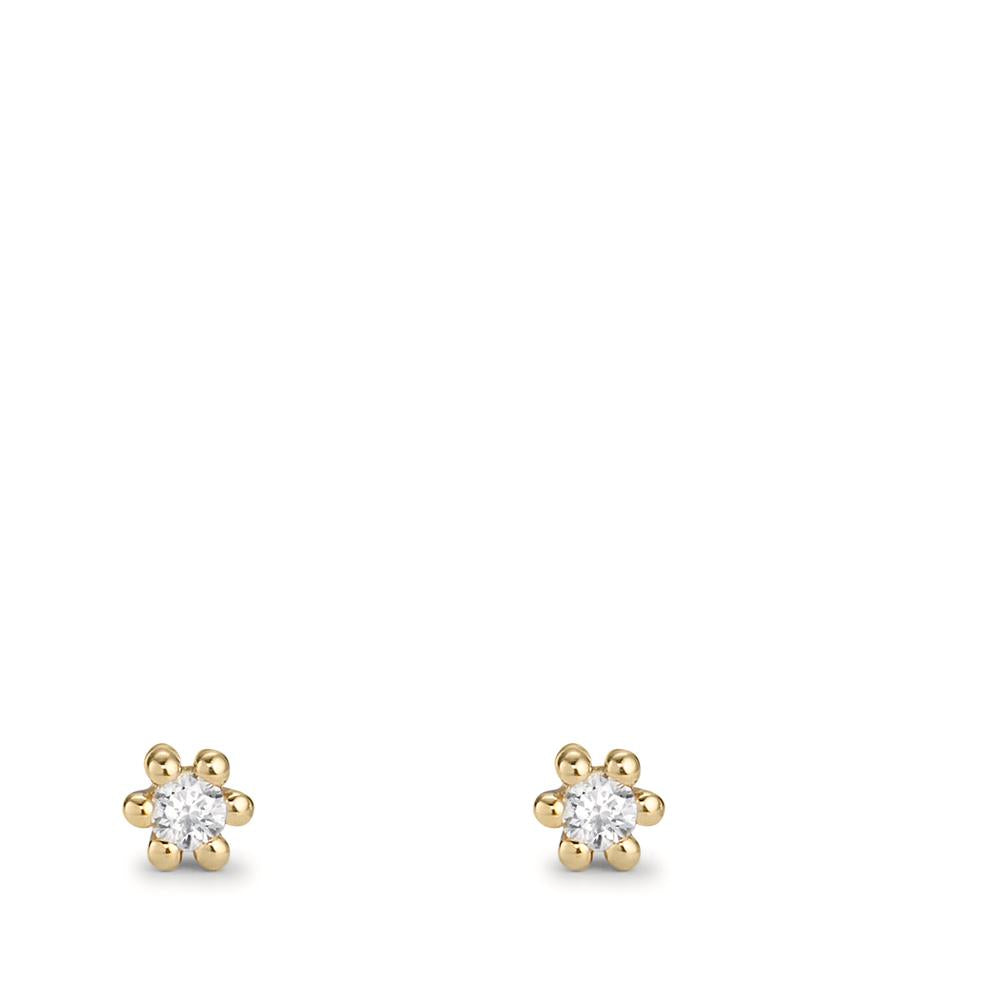 Ohrstecker 750/18 K Gelbgold Diamant 0.04 ct, 2 Steine, w-pi1 Ø3 mm