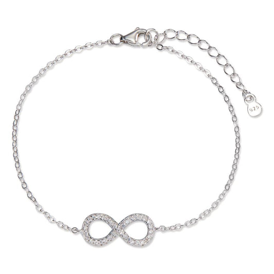 Armband Silber Zirkonia rhodiniert Infinity verstellbar