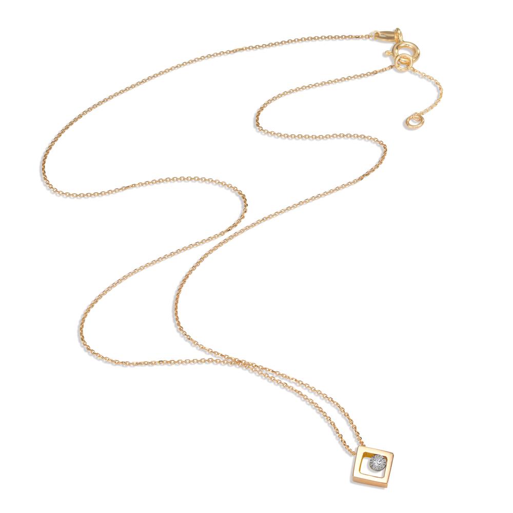 Necklace 18k Yellow Gold Diamond 0.008 ct, w-si 40-42 cm