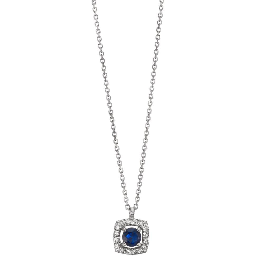 Necklace 18k White Gold Sapphire 17 Stones 40-42 cm Ø5.5 mm