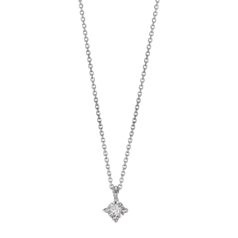 Necklace 18k White Gold Diamond 0.02 ct, w-si 40-42 cm Ø2.8 mm