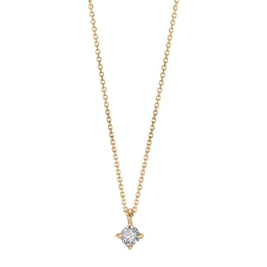 Collier Or jaune 18K Diamant 0.02 ct, w-si 40-42 cm Ø2.8 mm