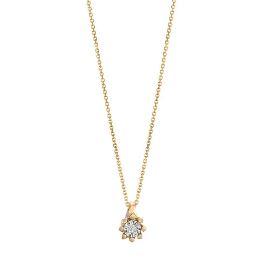 Necklace 18k Yellow Gold Diamond 0.015 ct, w-si 40-42 cm Ø4.5 mm