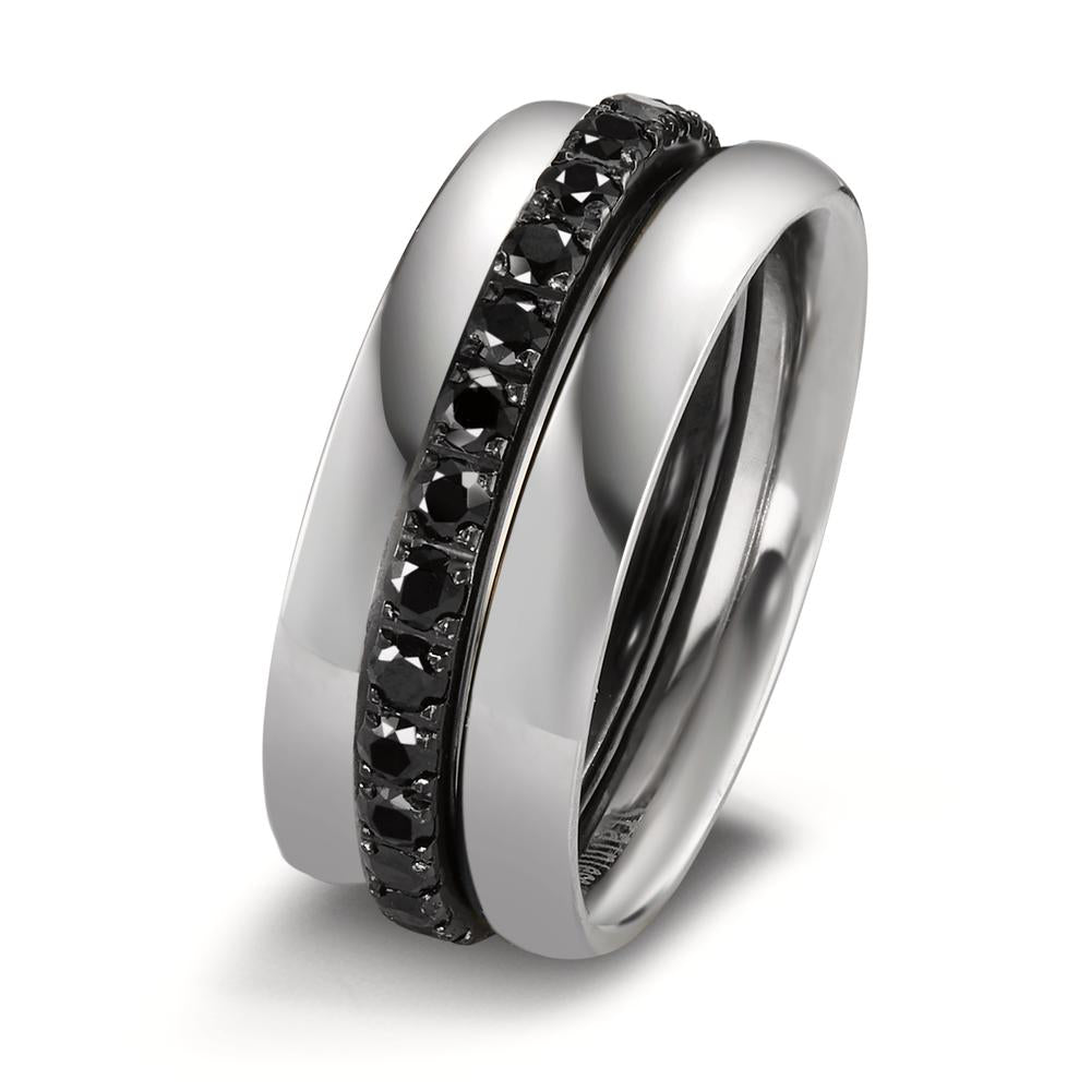 Ring Stainless steel Zirconia Black